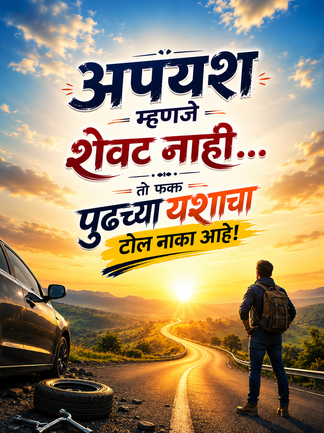 अपयश म्हणजे शेवट नाही… तो फक्त पुढच्या यशाचा टोल नाका आहे!